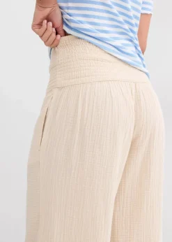 bonprix Hosen^Palazzo-Hose aus Musselin hellsand