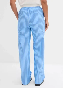 bonprix Bekleidung·Kleider|Hosen^Palazzo-Hose aus Popeline gletscherblau/babyblau längs gestreift