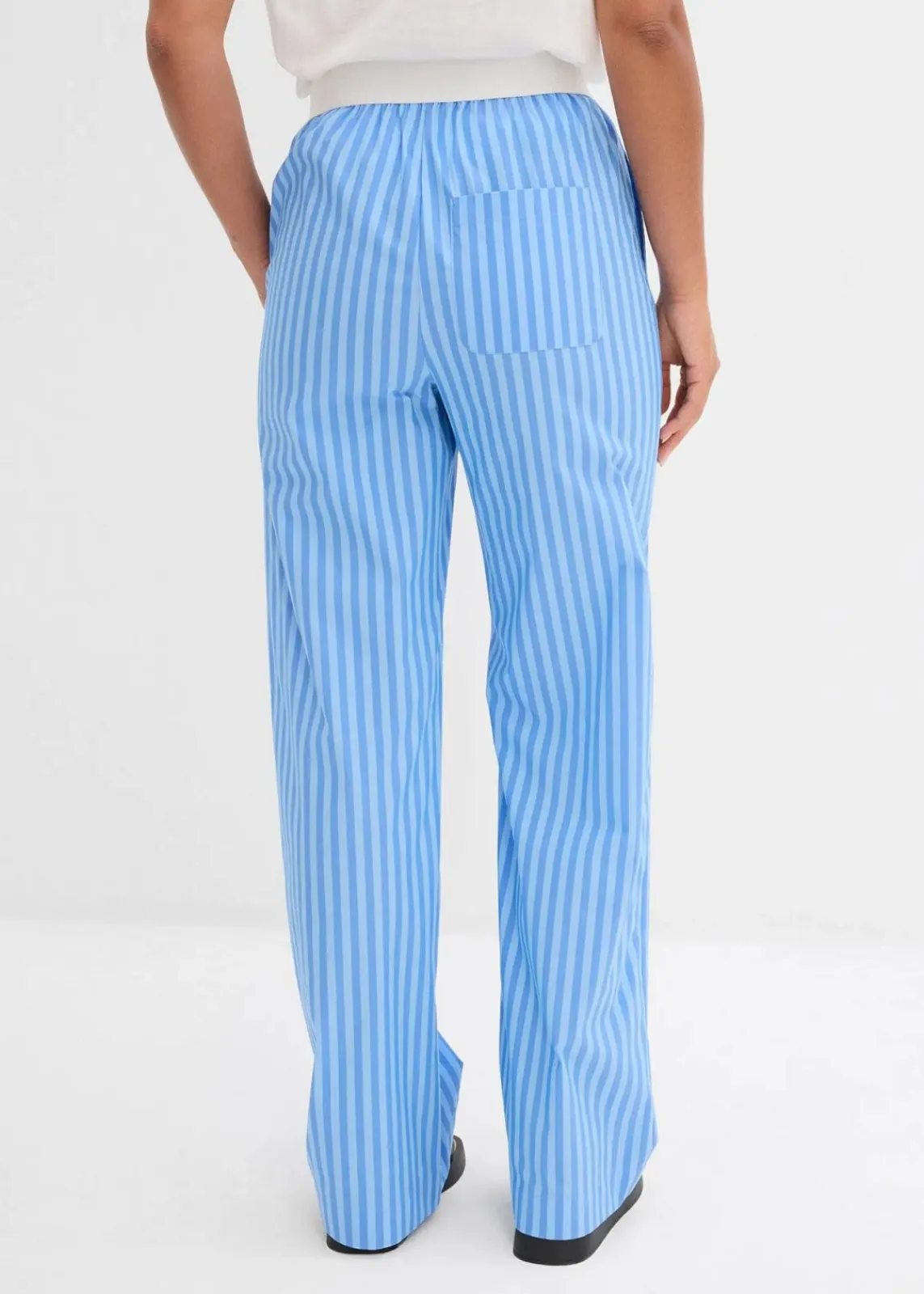 bonprix Bekleidung·Kleider|Hosen^Palazzo-Hose aus Popeline gletscherblau/babyblau längs gestreift