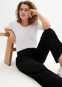 bonprix Bekleidung·Kleider|Hosen^Palazzo-Hose aus reiner Viskose schwarz