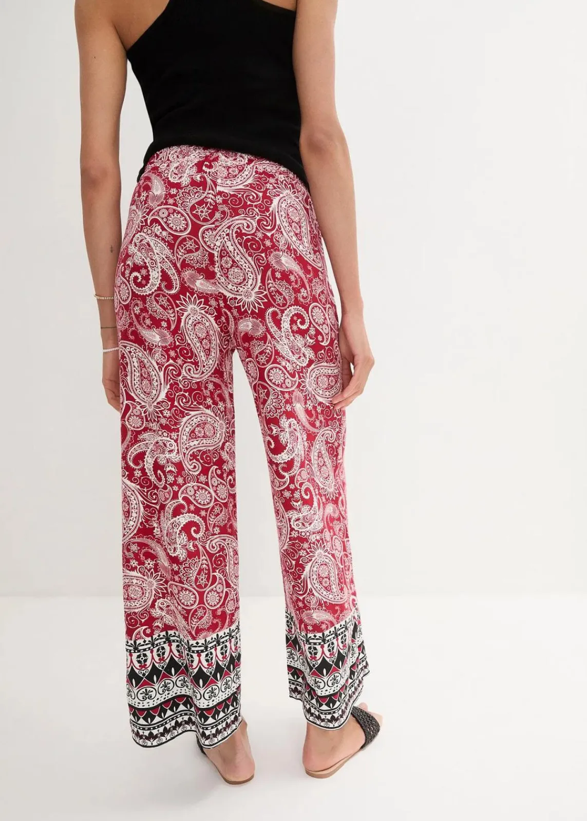 bonprix Nachhaltigere Materialien|Hosen^Palazzo-Hose aus softem Viskose-Mix chillirot paisley