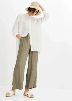 bonprix Bekleidung·Kleider|Hosen^Palazzo-Hose aus softer Viskose oliv