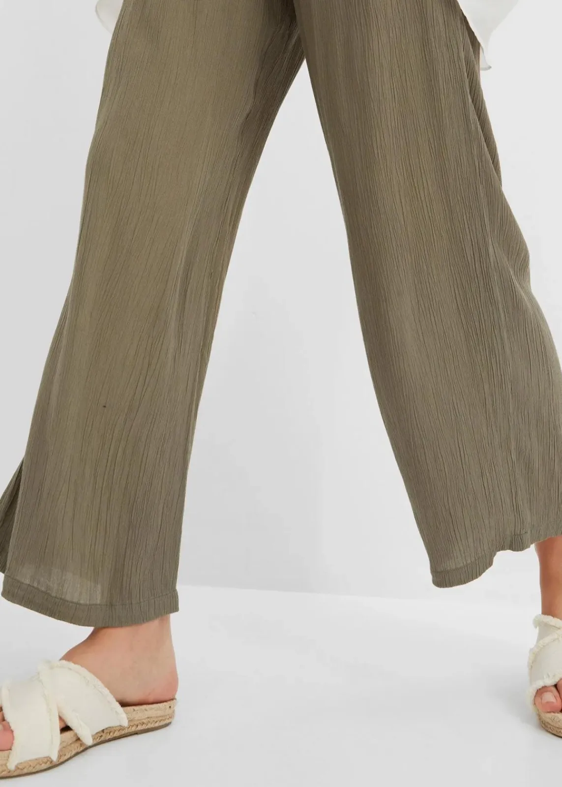 bonprix Bekleidung·Kleider|Hosen^Palazzo-Hose aus softer Viskose oliv