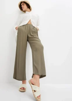bonprix Bekleidung·Kleider|Hosen^Palazzo-Hose aus softer Viskose oliv