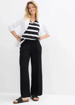 bonprix Nachhaltigere Materialien|Hosen^Palazzo-Hose aus softer Viskose schwarz