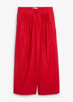 bonprix Hosen|Zweiteiler & Sets^Palazzo-Hose aus strukturiertem Crinkle-Viskose-Mix salsarot