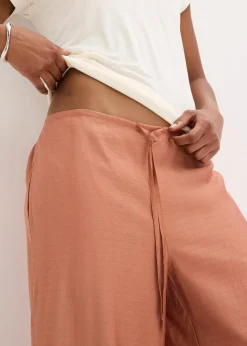 bonprix Bekleidung·Kleider|Hosen^Palazzo-Hose aus strukturiertem Viskose-Mix cognac