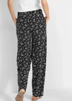 bonprix Nachhaltigere Materialien|Hosen^Palazzo-Hose aus Viskose-Mix schwarz geblümt