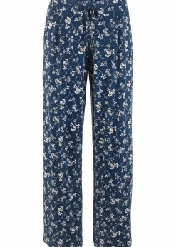 bonprix Bekleidung·Kleider|Hosen^Palazzo-Hose aus Viskose-Mix dunkelblau geblümt