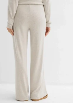 bonprix Zweiteiler & Sets|Hosen^Palazzo-Hose in Strickoptik hellsand meliert