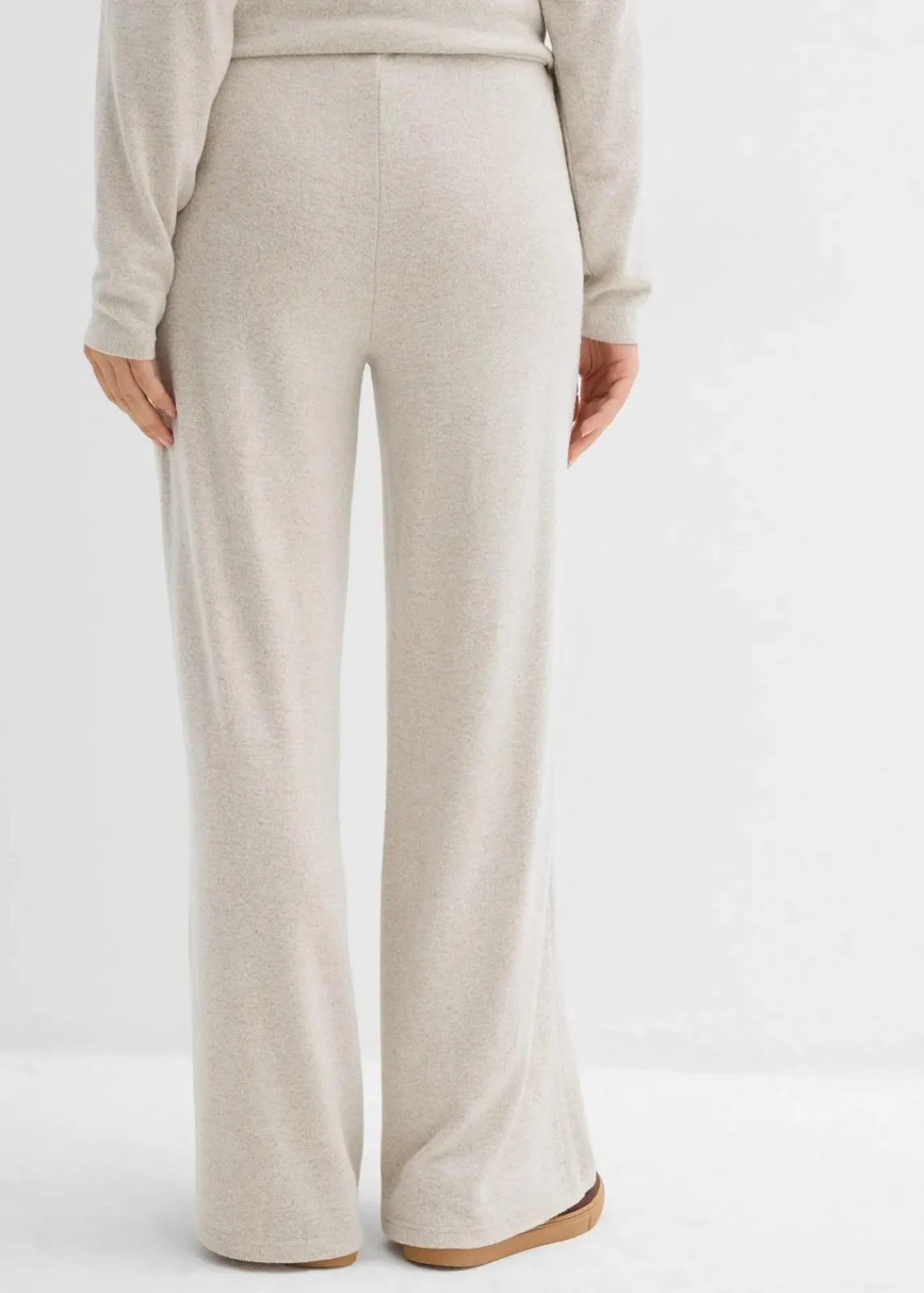 bonprix Zweiteiler & Sets|Hosen^Palazzo-Hose in Strickoptik hellsand meliert