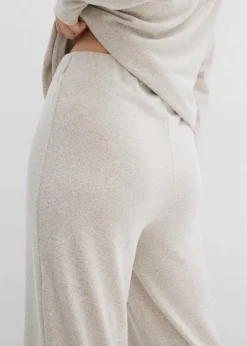 bonprix Zweiteiler & Sets|Hosen^Palazzo-Hose in Strickoptik hellsand meliert