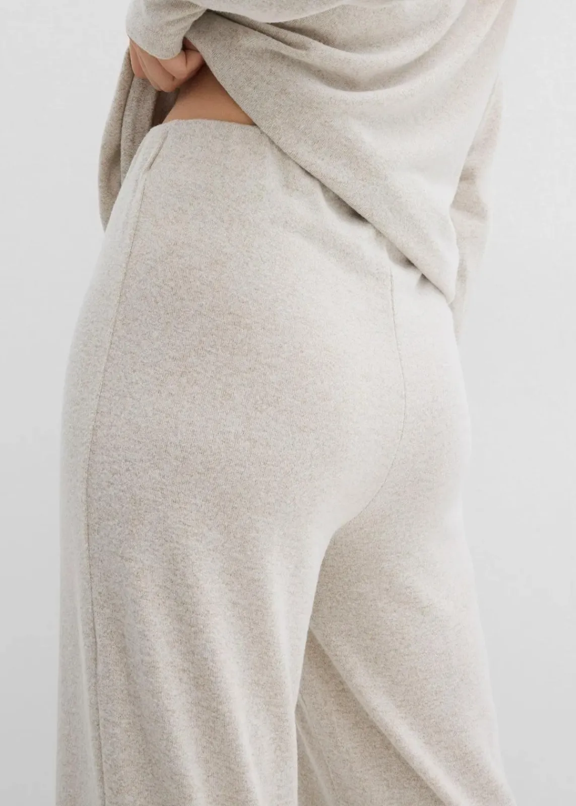 bonprix Zweiteiler & Sets|Hosen^Palazzo-Hose in Strickoptik hellsand meliert