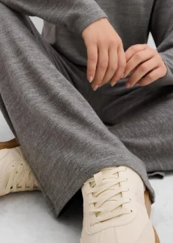 bonprix Hosen|Zweiteiler & Sets^Palazzo-Hose in Strickoptik anthrazit meliert