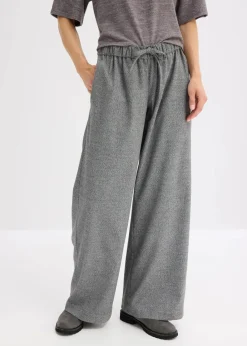 bonprix Bekleidung·Kleider|Hosen^Palazzo-Hose in Wolloptik anthrazit meliert meliert