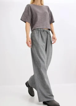 bonprix Bekleidung·Kleider|Hosen^Palazzo-Hose in Wolloptik anthrazit meliert meliert
