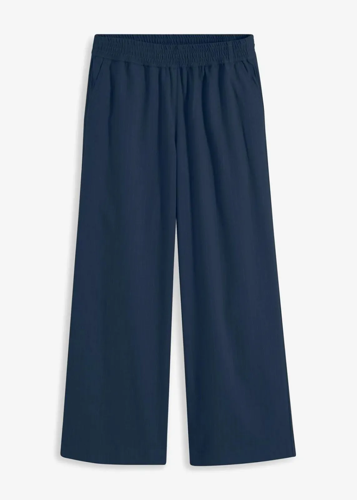 bonprix Hosen|Nachhaltigere Materialien^Palazzo-Hose in Wolloptik dunkelblau/wollweiß gestreift
