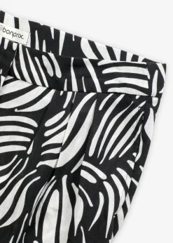 bonprix Bekleidung·Kleider|Hosen^Palazzo-Hose mit Bequembund schwarz/wollweiß bedruckt