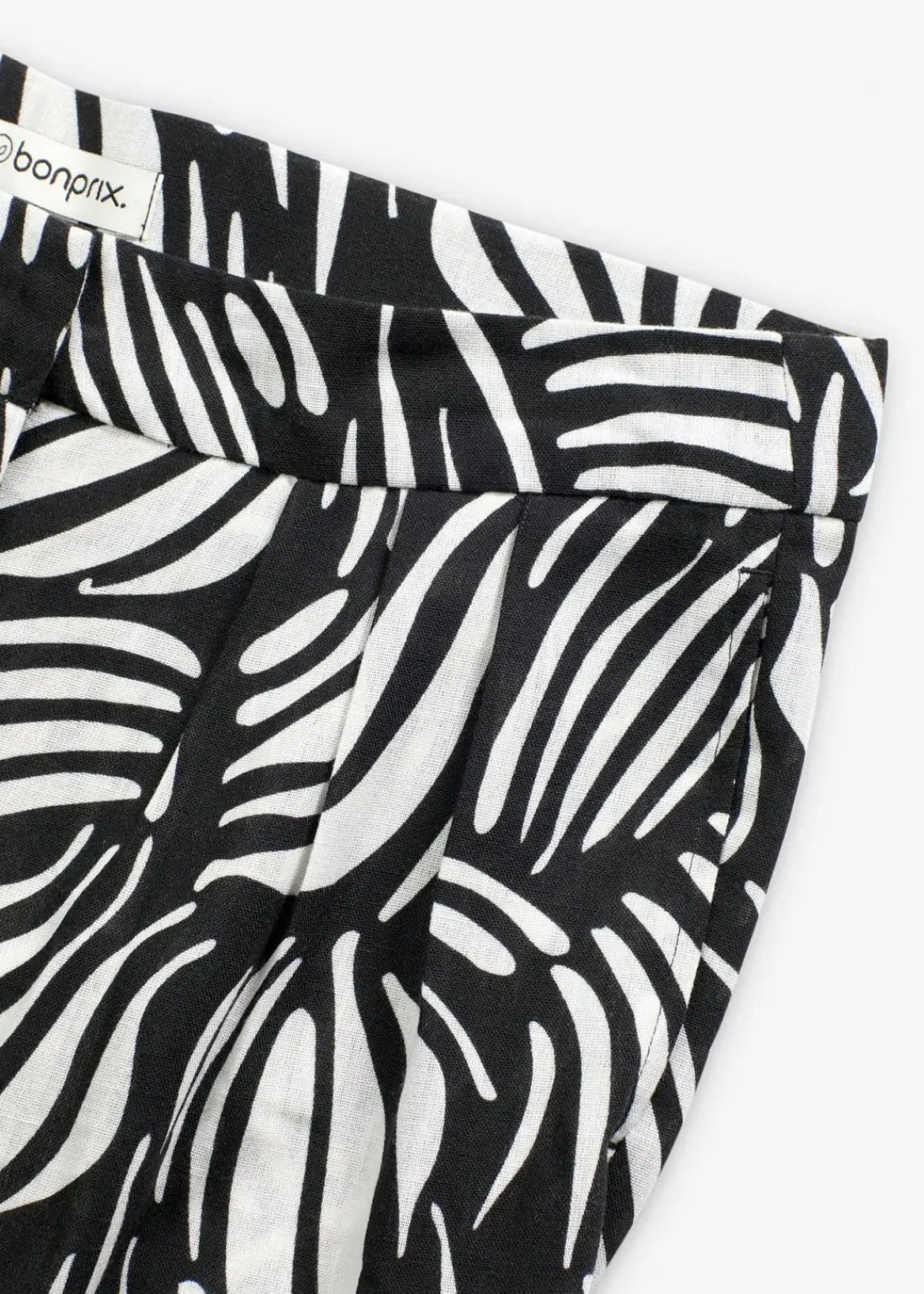 bonprix Bekleidung·Kleider|Hosen^Palazzo-Hose mit Bequembund schwarz/wollweiß bedruckt
