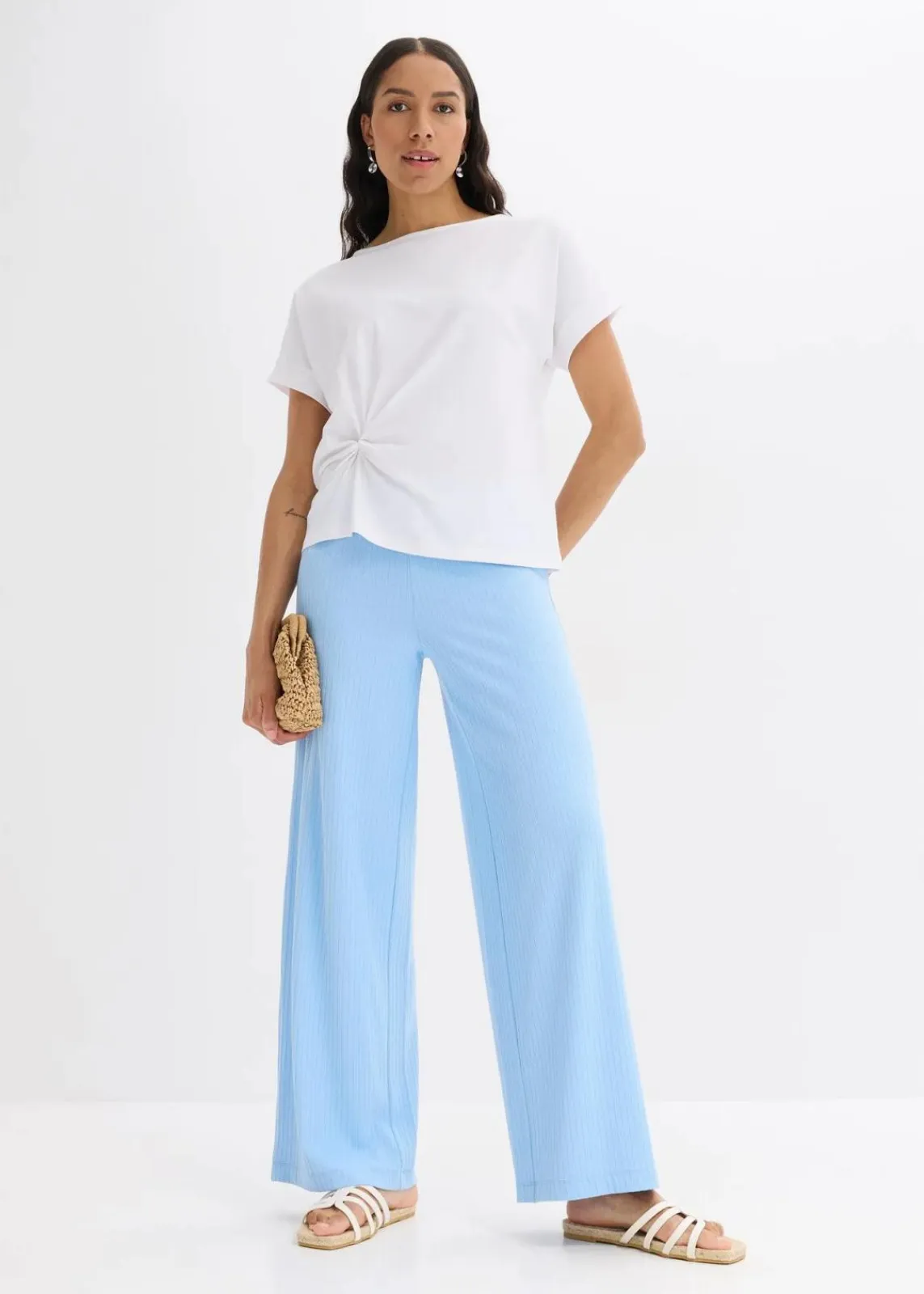bonprix Bekleidung·Kleider|Hosen^Palazzo-Hose mit Bequembund hellblau