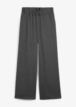 bonprix Bekleidung·Kleider|Hosen^Palazzo-Hose mit Bequembund schwarz/wollweiß meliert
