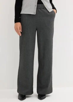 bonprix Bekleidung·Kleider|Hosen^Palazzo-Hose mit Bequembund schwarz/wollweiß meliert
