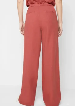 bonprix Hosen|Bekleidung·Kleider^Palazzo-Hose mit Leinen marsalabraun