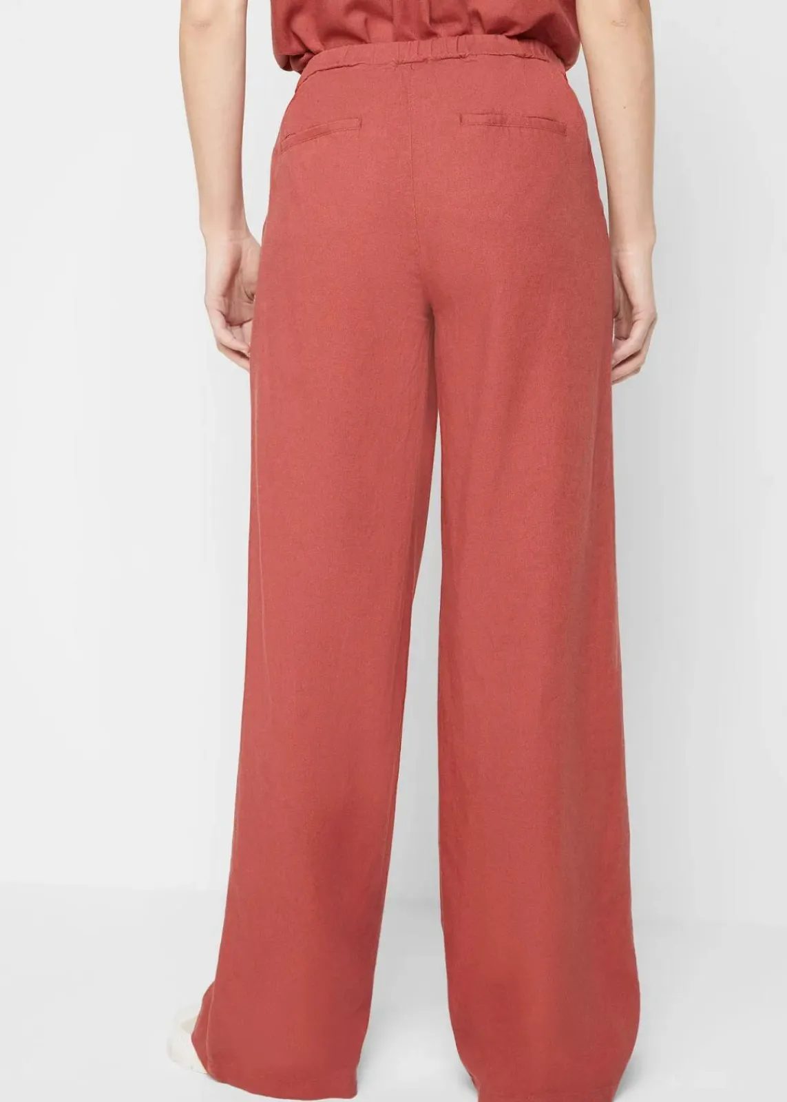 bonprix Hosen|Bekleidung·Kleider^Palazzo-Hose mit Leinen marsalabraun