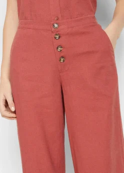 bonprix Hosen|Bekleidung·Kleider^Palazzo-Hose mit Leinen marsalabraun