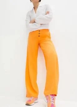bonprix Hosen|Bekleidung·Kleider^Palazzo-Hose mit Leinen hellorange