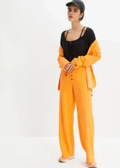 bonprix Hosen|Bekleidung·Kleider^Palazzo-Hose mit Leinen hellorange