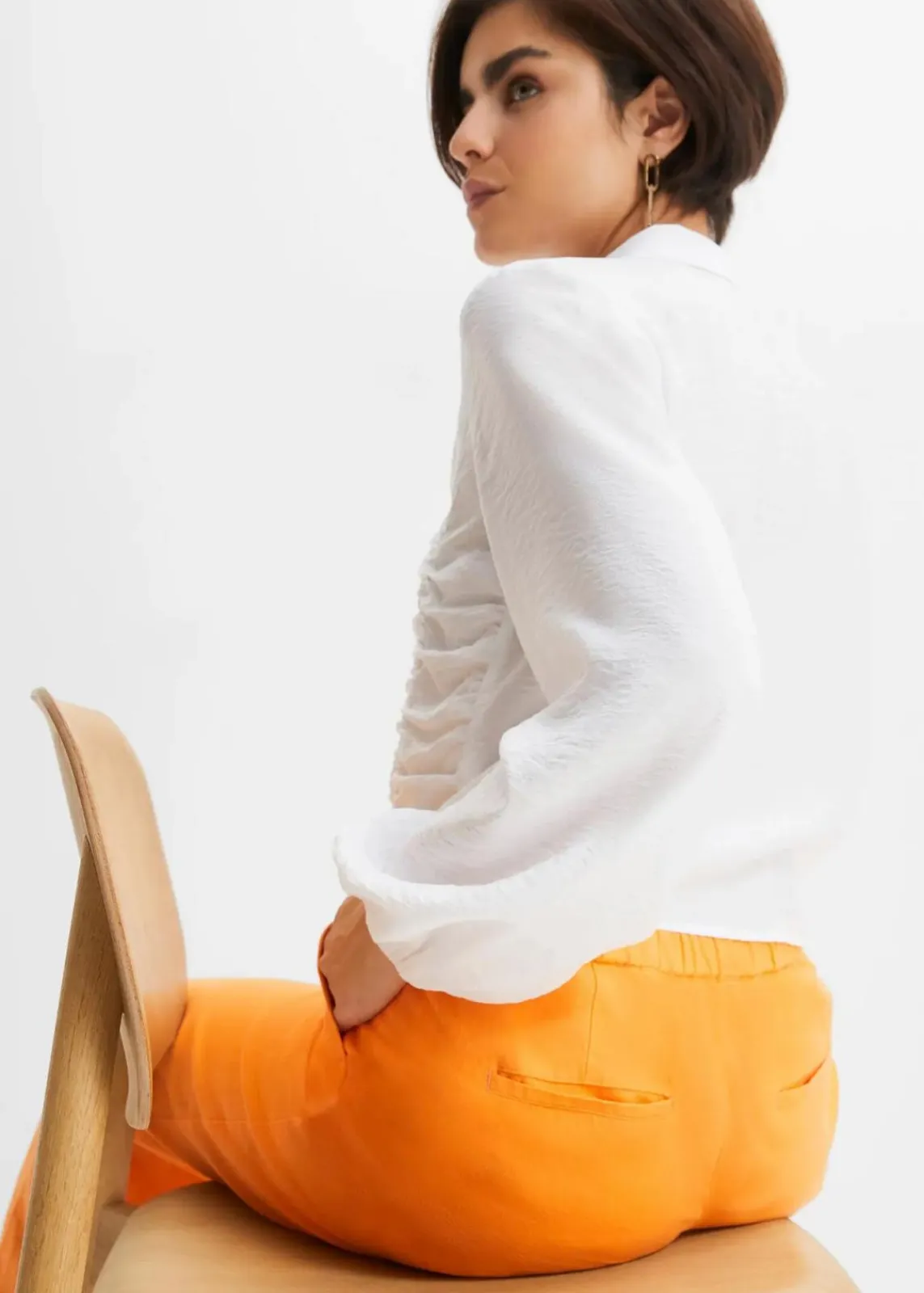 bonprix Hosen|Bekleidung·Kleider^Palazzo-Hose mit Leinen hellorange