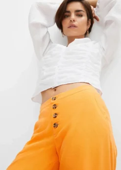 bonprix Hosen|Bekleidung·Kleider^Palazzo-Hose mit Leinen hellorange