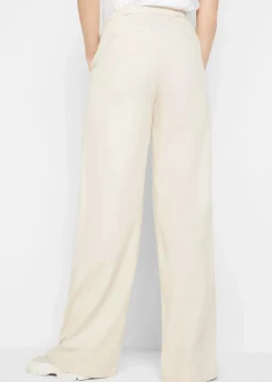 bonprix Bekleidung·Kleider|Hosen^Palazzo-Hose mit Leinen sandbeige