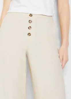 bonprix Bekleidung·Kleider|Hosen^Palazzo-Hose mit Leinen sandbeige