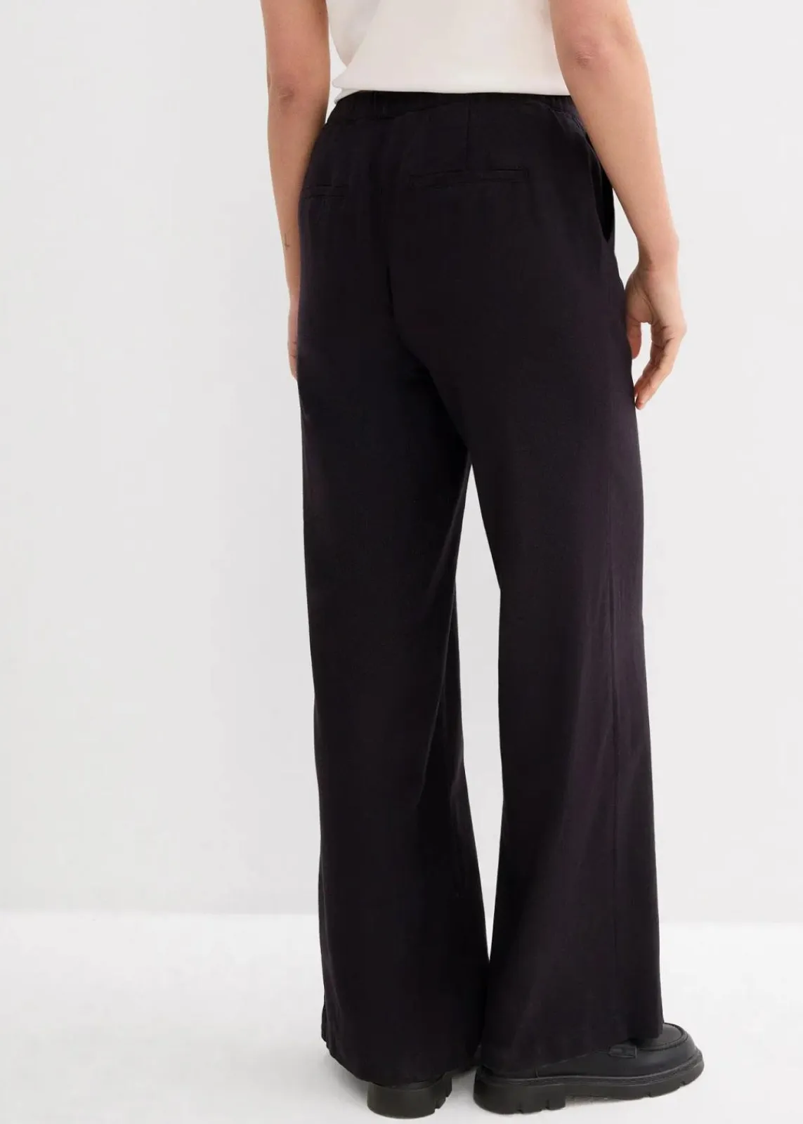 bonprix Hosen|Bekleidung·Kleider^Palazzo-Hose mit Leinen schwarz