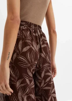 bonprix Hosen|Bekleidung·Kleider^Palazzo-Hose mit Schlitz terrabraun/sandbeige bedruckt