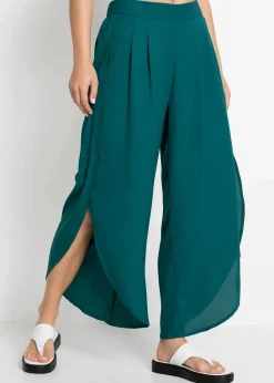 bonprix Bekleidung·Kleider|Hosen^Palazzo-Hose mit Schlitz petrol