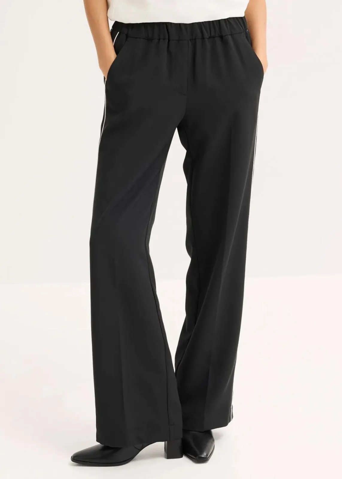 bonprix Bekleidung·Kleider|Hosen^Palazzo-Hose mit Zierstreifen schwarz