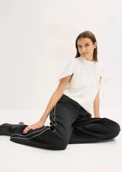 bonprix Bekleidung·Kleider|Hosen^Palazzo-Hose mit Zierstreifen schwarz