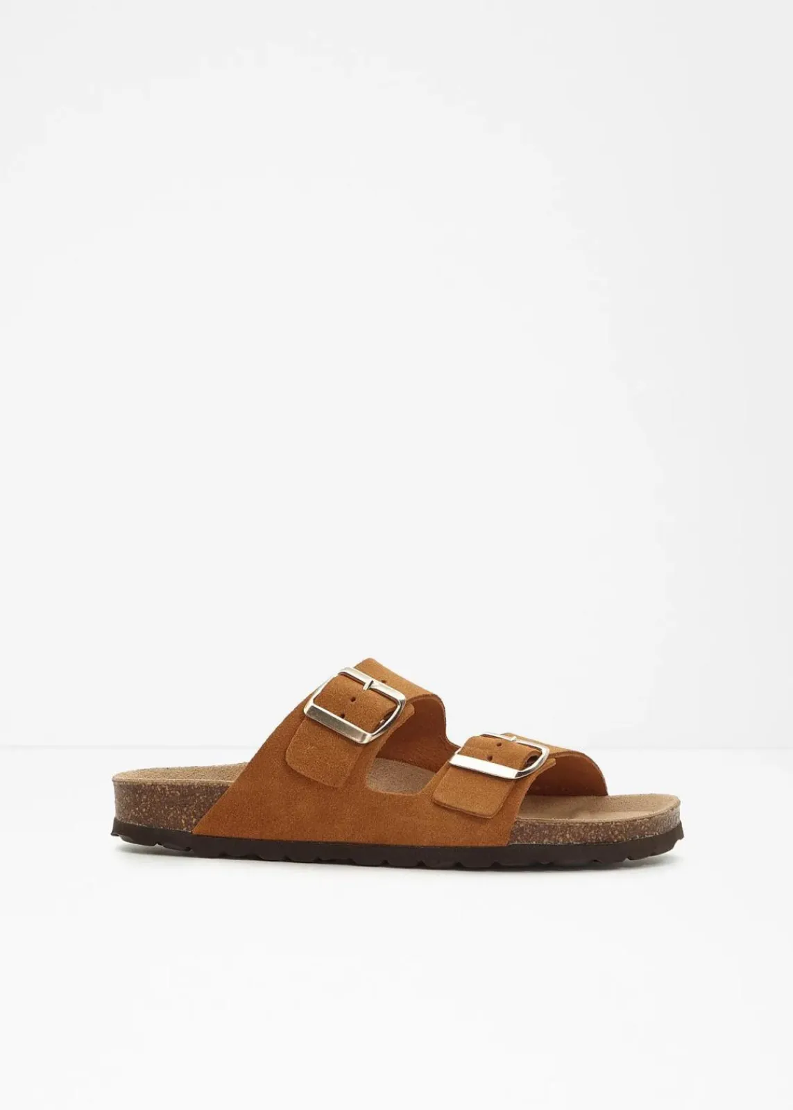 bonprix Sommerschuhe|Nachhaltigere Materialien^Pantoletten aus Veloursleder camel