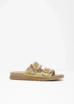 bonprix Strandmode|Sommerschuhe^Pantoletten in Bast-Optik natur multi