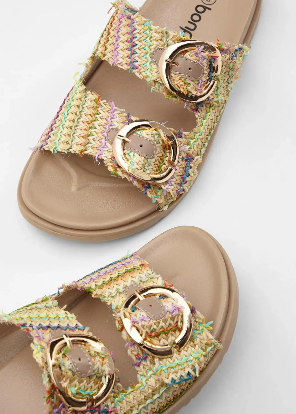 bonprix Strandmode|Sommerschuhe^Pantoletten in Bast-Optik natur multi