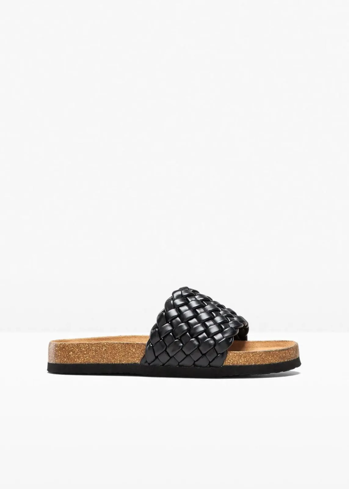 bonprix Sommerschuhe^Pantoletten in Flechtoptik schwarz