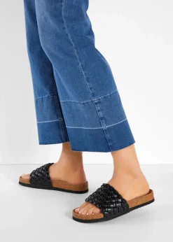 bonprix Sommerschuhe^Pantoletten in Flechtoptik schwarz