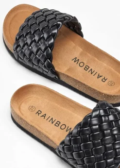 bonprix Sommerschuhe^Pantoletten in Flechtoptik schwarz