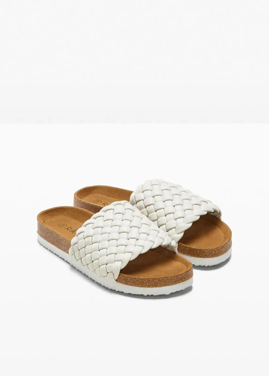 bonprix Sommerschuhe^Pantoletten in Flechtoptik beige