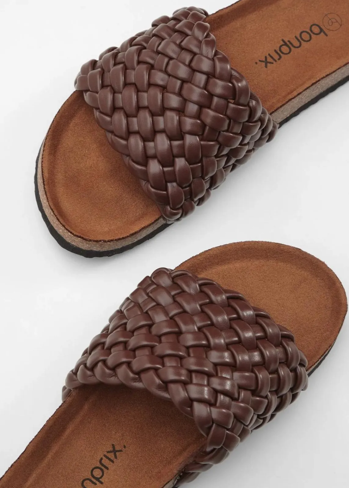 bonprix Sommerschuhe^Pantoletten in Flechtoptik dunkelbraun