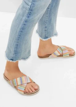 bonprix Sommerschuhe^Pantoletten mit bequemem Fußbett bunt