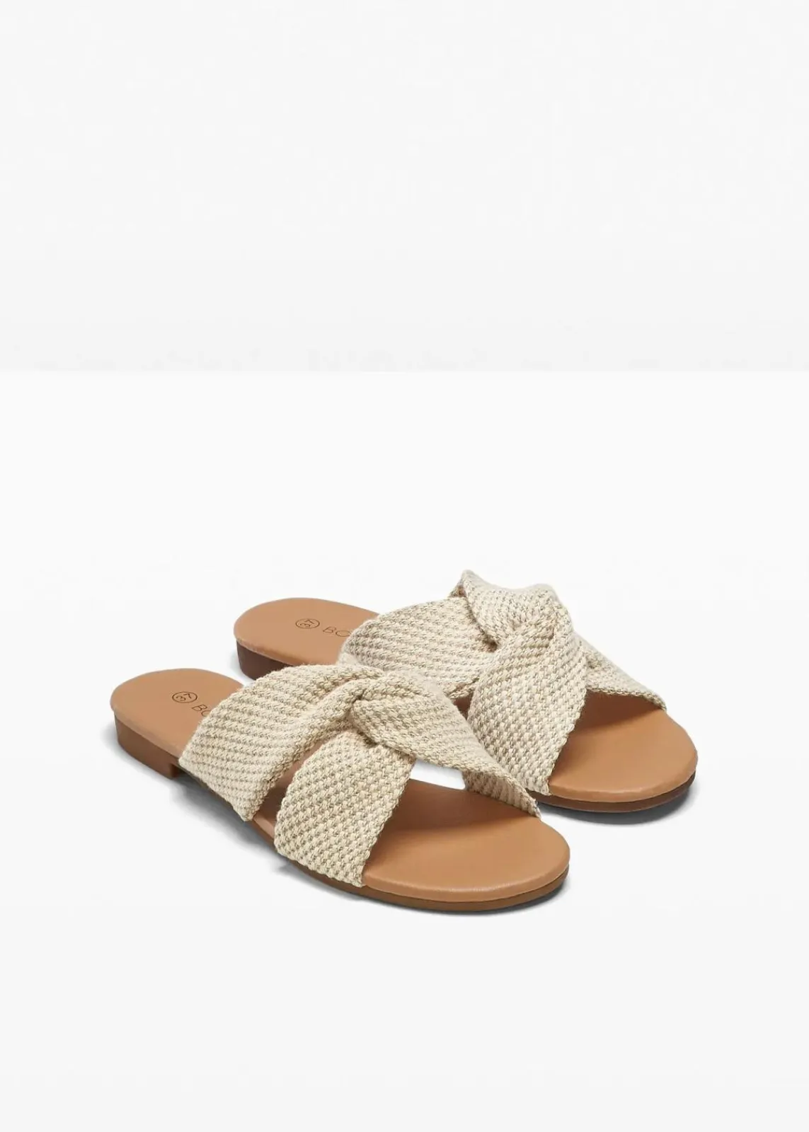 bonprix Sommerschuhe^Pantoletten mit Knoten beige